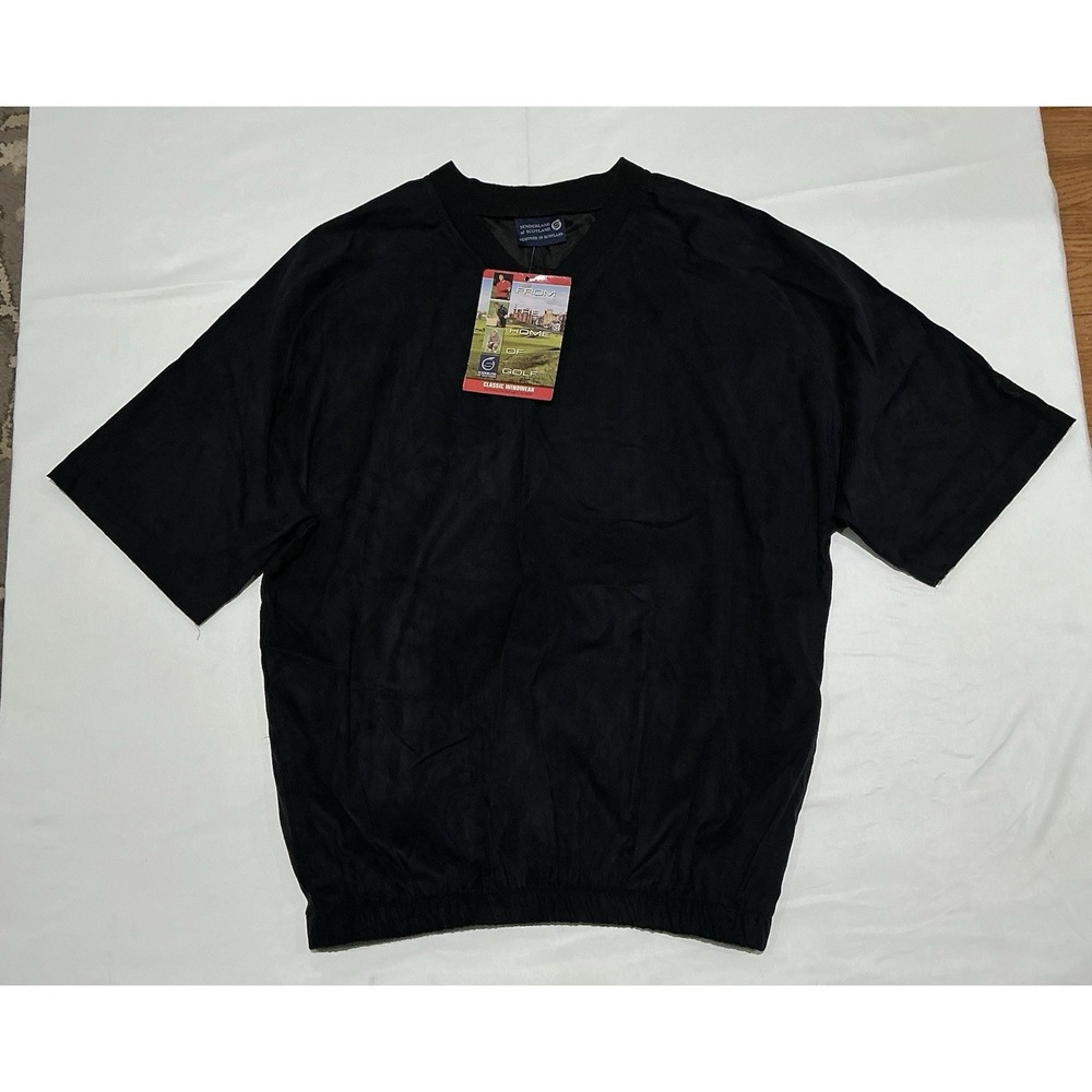 Sunderland Of Scotland Windbreaker Mens Medium Black NWT Pullover Golf